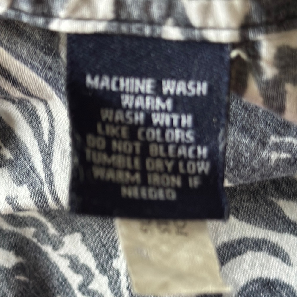 Chaps Monochrome Paisley Button-Up Shirt - Picture 4 of 7